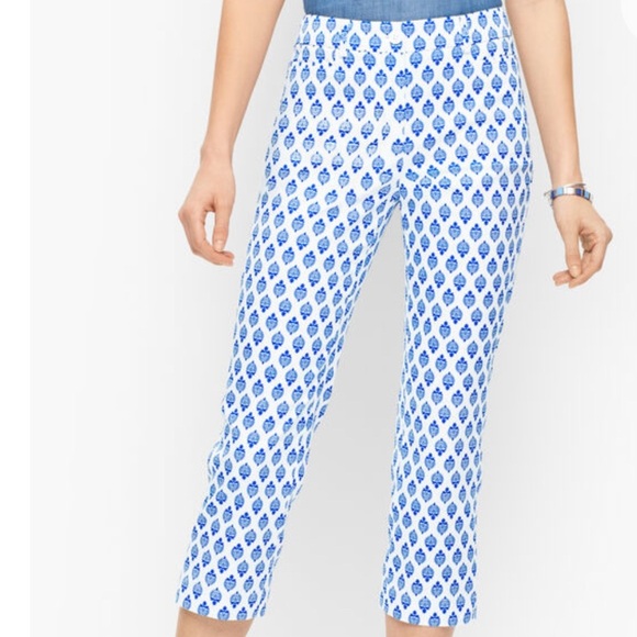 Talbots Women’s Perfect Skimmer Pants Size 12 Cropped Straight Leg - Picture 1 of 11